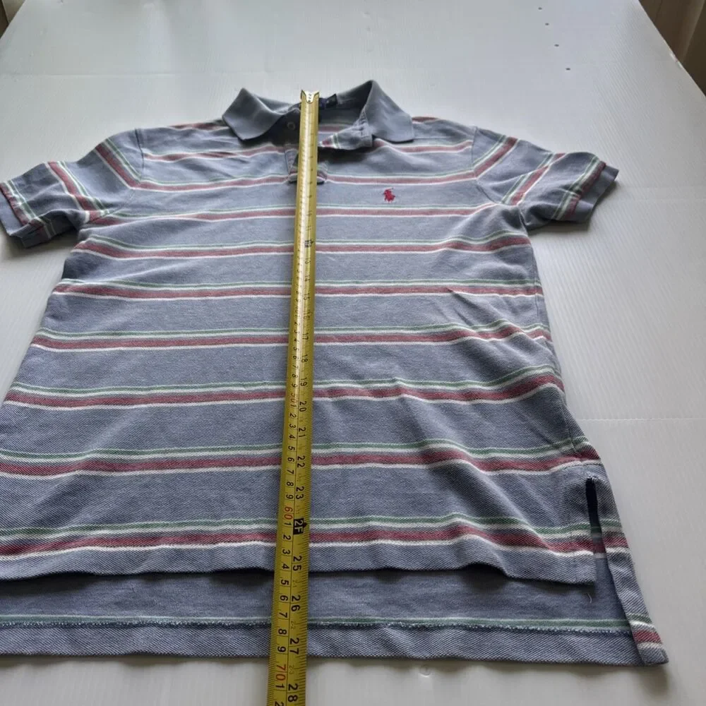 Polo Ralph Lauren Custom Fit Polo Shirt Men’s Small Blue Striped Cotton